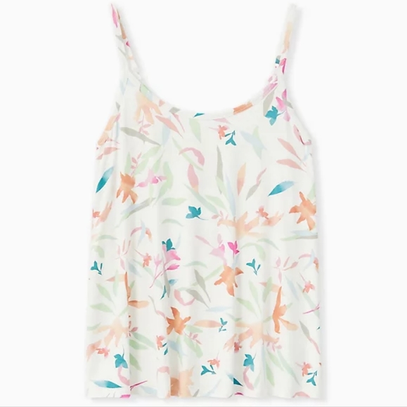 Torrid NWOT Super Soft Multi Watercolor Floral Swing Cami Tank Top, size 00x - Picture 4 of 12